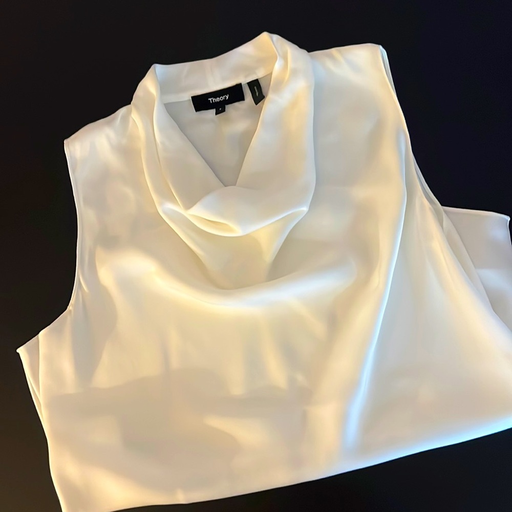 COPY - Theory Cowl Neck Top in Silk Georgette